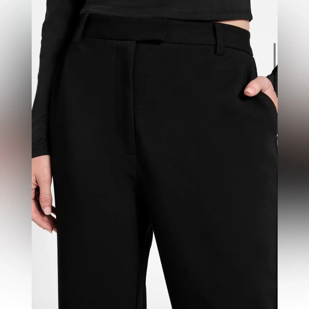 NWT GUESS Eco Emy Straight-Leg Black Dress Pants for Women